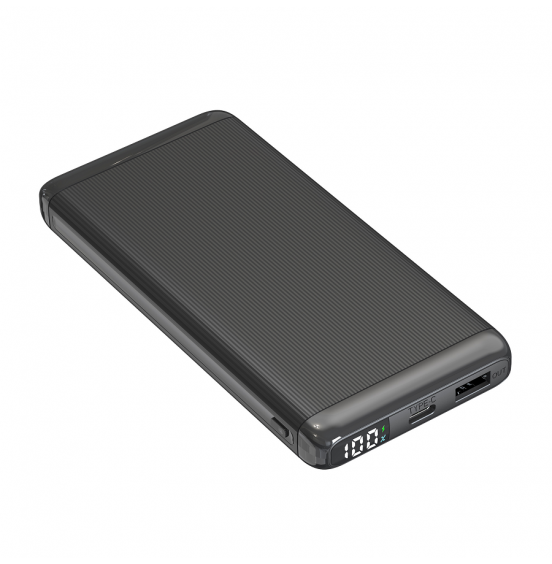 Внешний аккумулятор Akai BE-10014PD, 10000 мАч,22.5Вт, QC/PD, USB/Type C, дисплей, черный