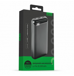 Внешний аккумулятор AKAI BE-20002, 20 000 mAh, черный