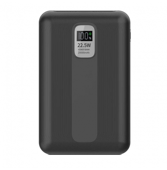 Внешний аккумулятор Akai BE-20009PD, 20000 мАч,22.5Вт, QC/PD, 2xUSB/Type C, дисплей, черный