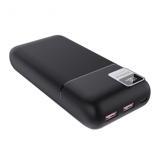 Внешний аккумулятор Akai BE-20020 PD, 20000 мАч,22.5Вт, QC/PD, 2xUSB/Type C, дисплей, черный