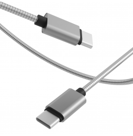 Дата-кабель Akai CE-478 Type C - Type C, 1,2м, 60Вт, металл, серебристый