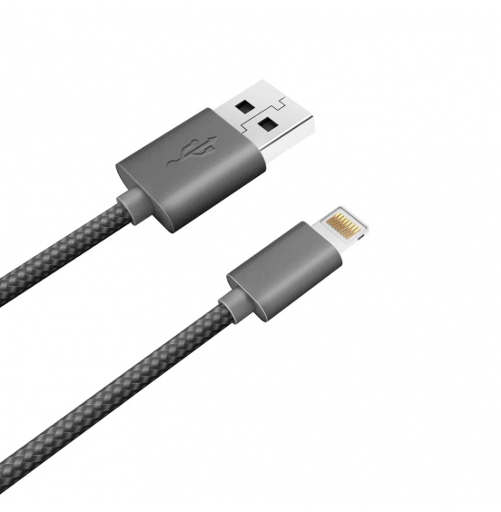 Дата-кабель Akai CE-608 USB A - 8-pin, 1A, 1 метр, текстиль, черный Дата-кабель Akai CE-608 USB A - 8-pin, 1A, 1 метр, текстиль, черный