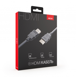 HDMI-кабель AKAI CE-803B, Ver.1.4, 1м, PVC, черный