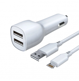АЗУ Akai CH-6D10 универсальное 2USB 2.1A + кабель 8-Pin Lightning, белый АЗУ Akai CH-6D10 универсальное 2USB 2.1A + кабель 8-Pin Lightning, белый