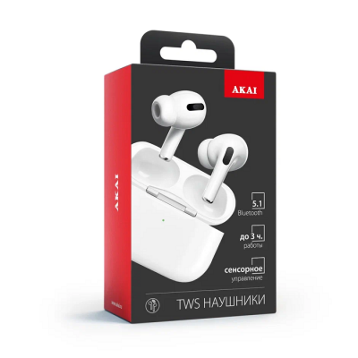 Беспроводные наушники TWS Akai HD-226, белые