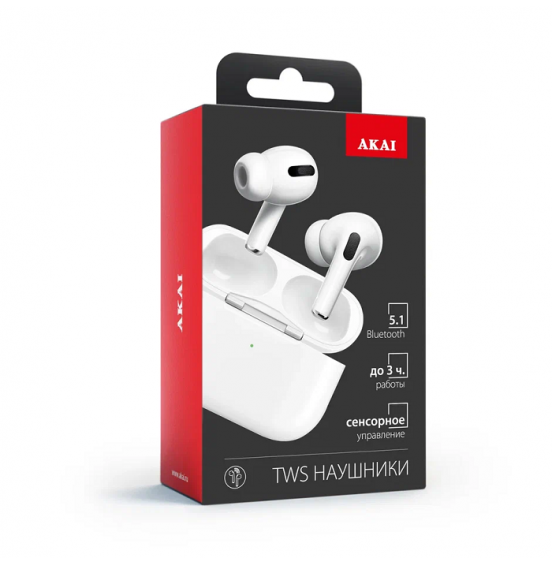 Беспроводные наушники TWS Akai HD-226, белые