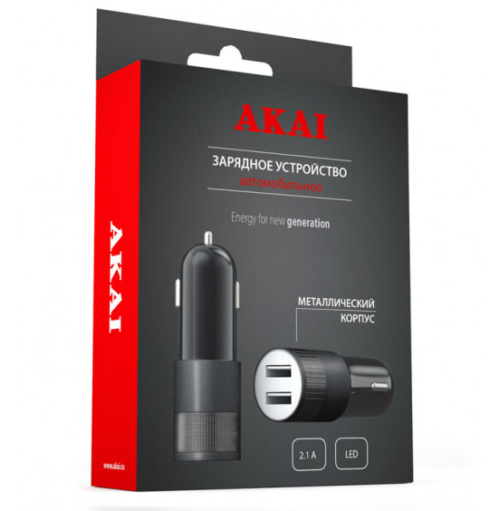 Зарядное устройство автомобильное Akai CH-6D04B/W