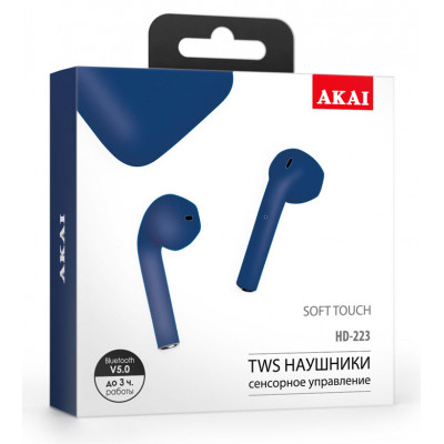 Наушники беспроводные с функцией Bluetooth Akai HD-223DB/LB/SP